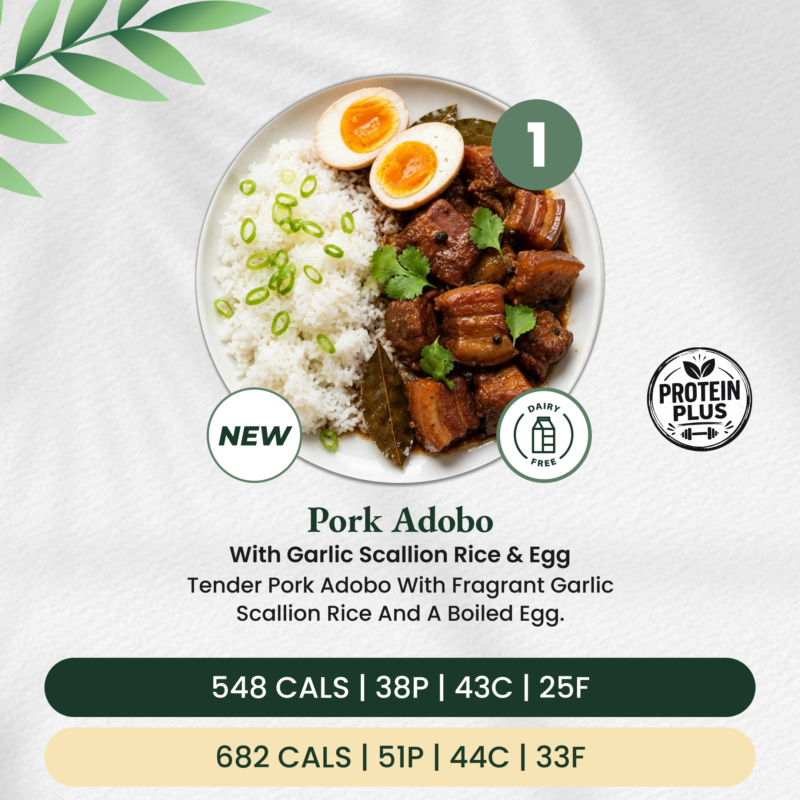Pork Adobo with Garlic Scallion Rice & Egg Weekly Subscription